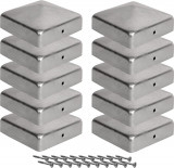 Cumpara ieftin Set 10 capace pentru gard galvanizate Virkuja 9 x 9 cm, piramida