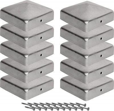 Set 10 capace pentru gard galvanizate Virkuja 9 x 9 cm, piramida foto