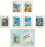Laos 1983 Mi 618/23 + bl 92 MNH - JO de vara din 1984, Los Angeles, Nestampilat