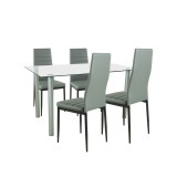 Cumpara ieftin Set de masă Verna 4+1 gri-negru