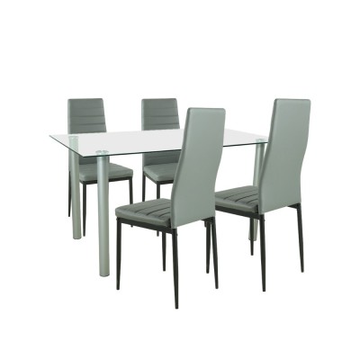 Set de masă Verna 4+1 gri-negru foto