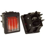 INTRERUPATOR DUBLU. 4-CONTACTE, BUTON ROSU, 22X30MM pentru aspirator COM