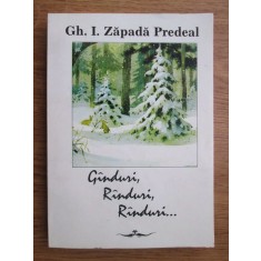 Gh. I. Zapada Predeal - Ganduri, randuri, randuri (1996, autograf si dedicatie)