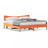 Cumpara ieftin Cadru pat fara saltea, maro ceruit, 160x200 cm, lemn masiv pin