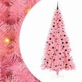 vidaXL Brad de Crăciun cu 300 LED cu suport Roz 240 cm PVC 3396448