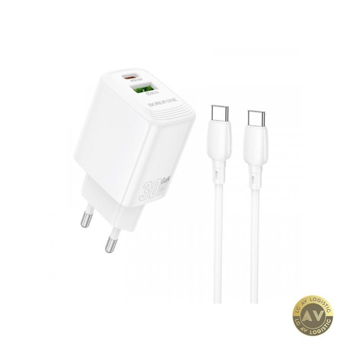 Incarcator Retea Cu Cablu USB-C Borofone BN29 Fuente 30W 3A 1 x USB-A - 1 x USB-C Alb