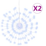 Cumpara ieftin Lumini stelare de Craciun 140 LED-uri, 2 buc., alb rece, 17 cm