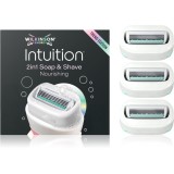Wilkinson Sword Intuition 2in1 Soap &amp; Shave Nourishing rezerva Lama 3 buc