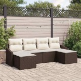 Cumpara ieftin Set de canapele pentru grădină 6 pcs Maro Rattan poli
