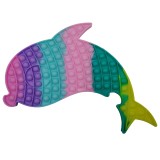 Cumpara ieftin Pop It Grand Delfin Multicolor 41cm, Jucarie Antistres Copii, Ideallstore, Silicon, Fete 11+ Ani