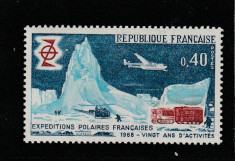 Franta 1968-Expeditia polara franceza,20 ani de activitate,dant.,MNH,YT.1574 foto