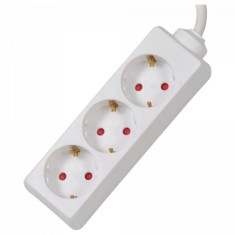 Prelungitor 3 x prize Schuko, 1.5m, 16A, alb