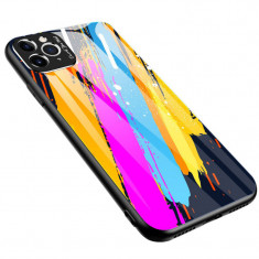 Husa TPU OEM Color Glass3 pentru Apple iPhone 11 Pro, cu spate din sticla, Multicolor