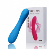Cumpara ieftin Vibrator Aria Pure Love, Moving Bead, 10 Moduri, Silicon, USB, Albastru, 16 cm