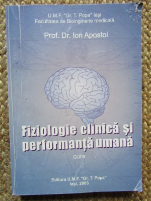 Fiziologie clinica si performanta umana curs- Ion Apostol foto
