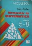 Memorator Matematica Clasele 5-8 Rozica Stefan, Editura Niculescu, 2014, Ghid de Buzunar