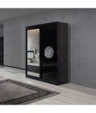 Dulap Negru cu Oglinda 150x61x210 cm Versus Transport Gratuit