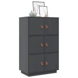vidaXL Dulap &icirc;nalt, gri, 67x40x108,5 cm, lemn masiv de pin