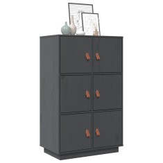 vidaXL Dulap &icirc;nalt, gri, 67x40x108,5 cm, lemn masiv de pin 820174