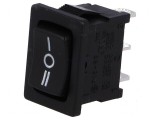 Rocker SP3T 3 ON-OFF-ON 10A/250VAC Negru Fără R13-66-AC
