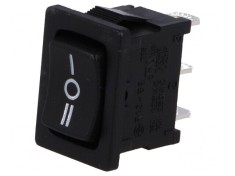 Rocker SP3T 3 ON-OFF-ON 10A/250VAC Negru Fără R13-66-AC