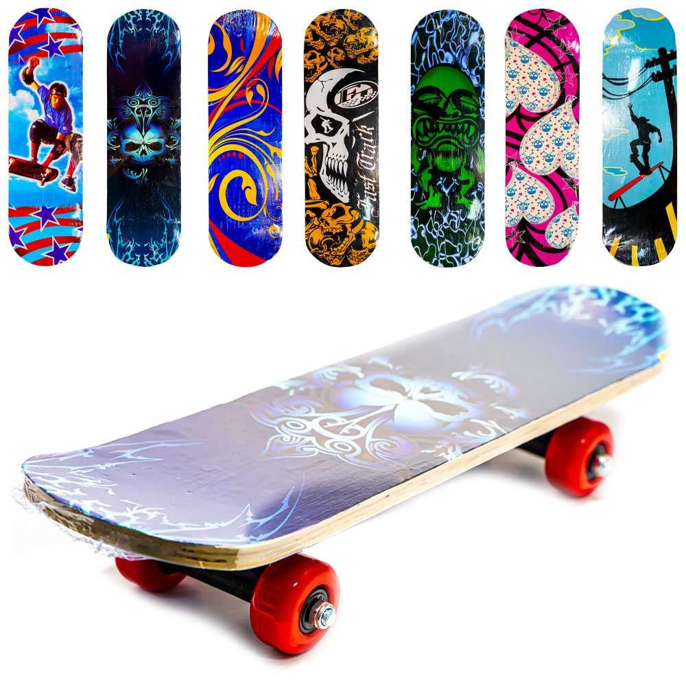 Placa skateboard din lemn, modele multicolore pentru copii, 40 x 13 cm |  Okazii.ro