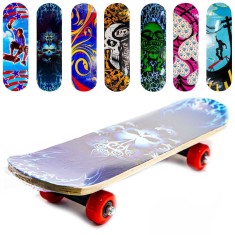 Placa skateboard din lemn, modele multicolore pentru copii, 40 x 13 cm foto