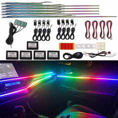 Kit 18 in 1 lumini ambientale auto RGB acrilic, wireless, symphony