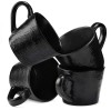Set 4 Cani Navaris Linen Artisan, 350ml, 4 piese, negru, ceramica, NAV001WX8DR029C