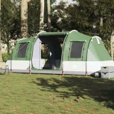 VidaXL Cort de camping tunel pentru 4 persoane, verde, impermeabil