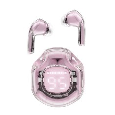 Casti Bluetooth 5.3, Type-C, IPX4, AI Call Noise Reduction, Display Digital - Acefast (T8) - Lotus Pink