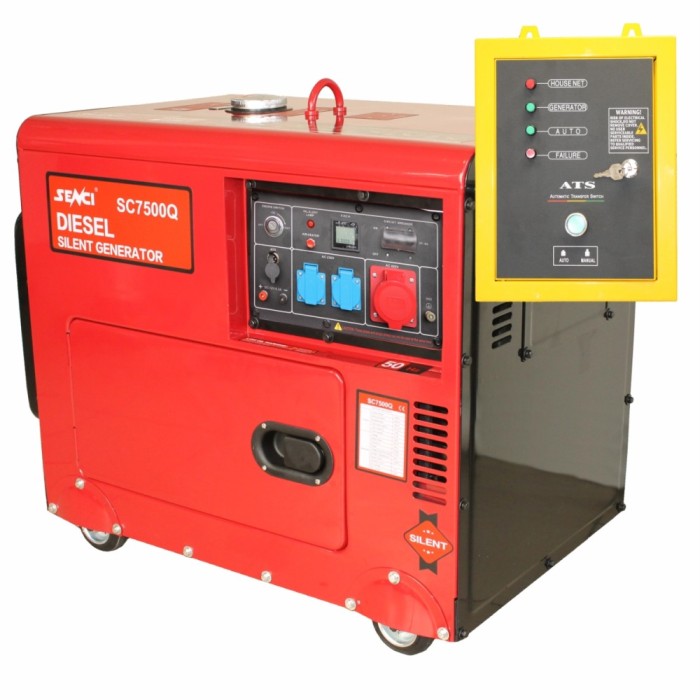Generator insonorizat SENCI SCD7500Q-3 ATS putere max 4,8 KW 400V, Diesel ATS inclus