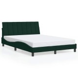 Cumpara ieftin Cadru de pat fara saltea, Hanko, verde inchis, 140x190 cm, catifea