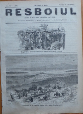 Ziarul Resboiul, nr. 154, 1877, Vanatori in satul Cetatea; Locuitori din Calafat foto