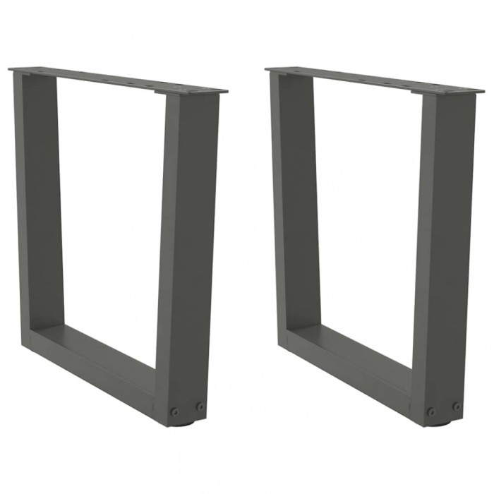 vidaXL Picioare pentru măsuță de cafea &icirc;n formă de V, 2 buc., antracit, 60x(42-43,3) cm, oțel