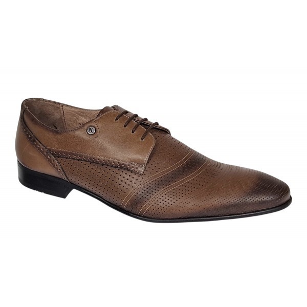 Pantofi barbati eleganti din piele naturala cu perforatii - Marimea 44 - 730NIS