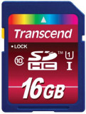 Card de memorie Transcend SDHC, 16GB, Clasa 10, UHS-1, Ultimate HD Video