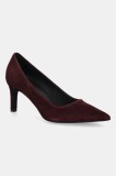Furla tocuri din piele intoarsa Essential Decollete culoarea bordo, YJ69FSN C10000 26700