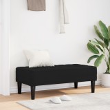 Banca Gossi Neagra Catifea 113cm, 2 Locuri, Lemn, Interior, Design Modern, Perna Detasabila