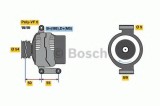 Generator / Alternator FIAT 500 (312) (2007 - 2016) BOSCH 0 986 048 771