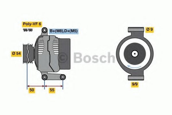 Generator / Alternator FIAT DOBLO Microbus (263, 152) (2009 - 2016) BOSCH 0 986 048 771