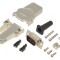 Conector D-Sub 9 PIN Tată Lipire pe Cablu Negru Set Complet