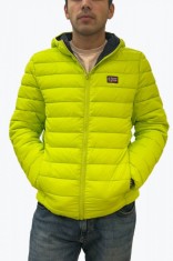 Jacheta barbati cu gluga si 2 buzunare exterioare verde deschis, 2XL