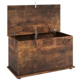 HOMCOM Ladă de Depozitare, Bancă pentru Pantofi cu Capac de Siguranță, pentru Capătul Patului, Maro Rustic | Aosom Romania