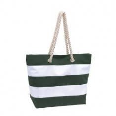 Geanta plaja Sylt Green & White