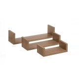 Rafturi de perete din MDF, 3 bucati, culoare aurie, montaj facil cu suport ascuns
