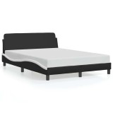 Cumpara ieftin Cadru de pat, Dover, negru/alb, 140x200 cm, piele ecologica