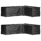 Cumpara ieftin Huse mobilier gradina forma L, 2 buc., 18 ocheti, 285x220x80 cm