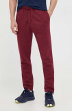 Adidas pantaloni de trening culoarea bordo, neted