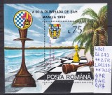 1992 A 30-a Olimpiada de șah de la Manila Bl.273 LP1287 MNH Pret 1,4+1 Lei, Sport, Nestampilat